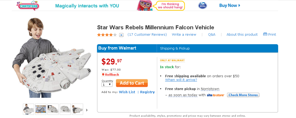 2014-12-13 16_09_58-Star Wars Rebels Millennium Falcon Vehicle - Walmart.com
