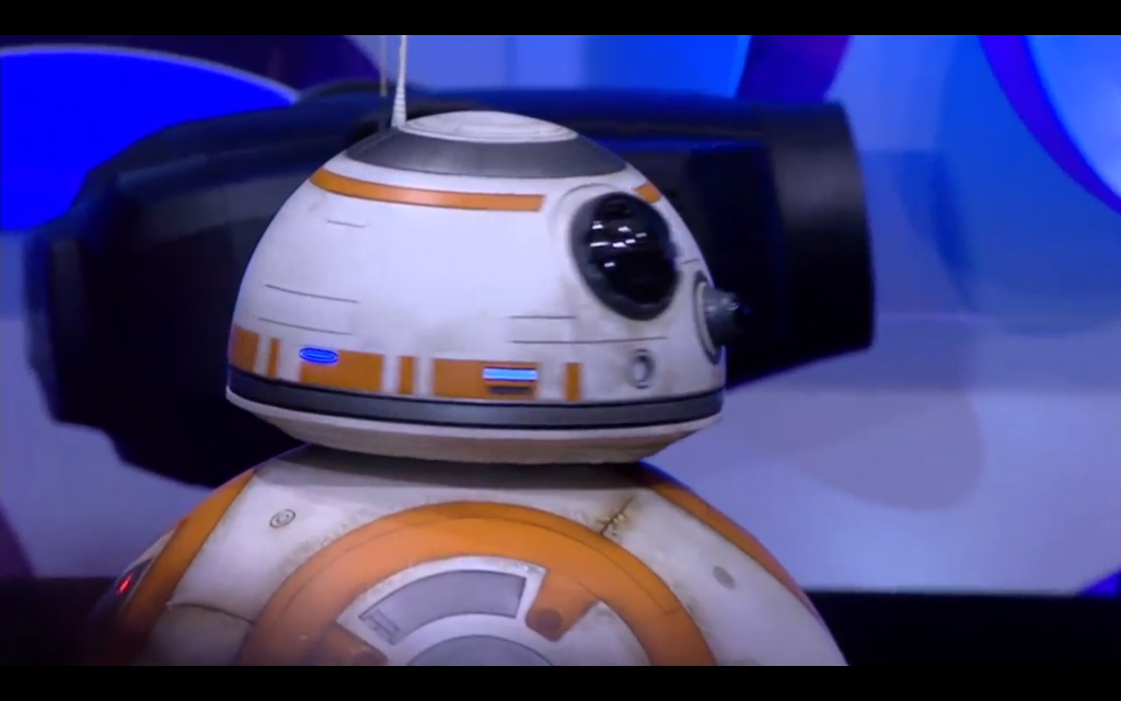 BB-8 rolls onstage.