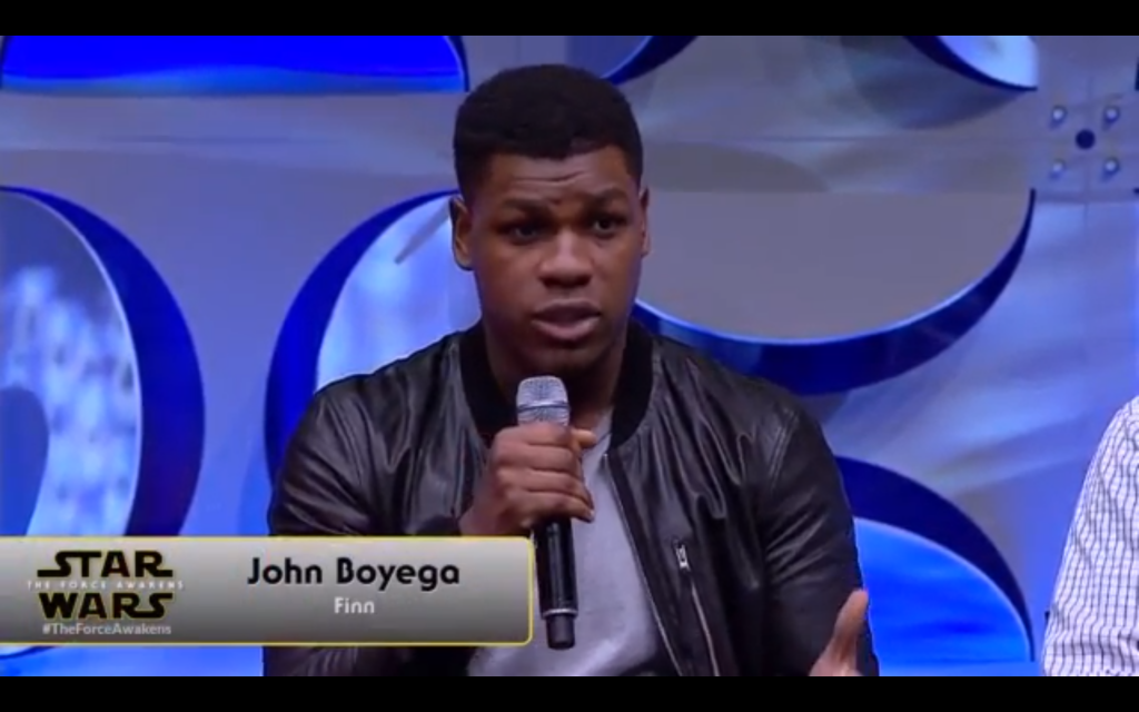 John Boyega is playing "Finn."