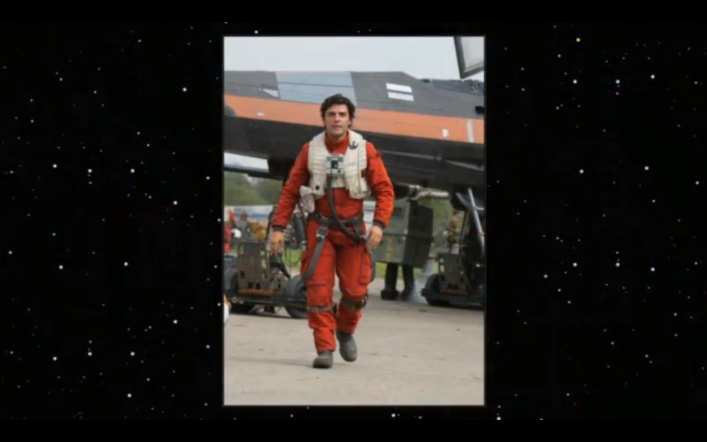 Oscar Isaac dons his x-wing uniform. 