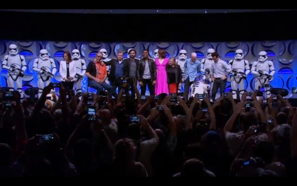 The cast appears onstage together. 