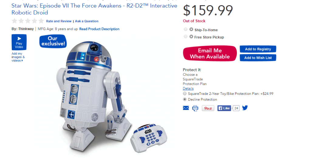r2d2 interactive robotic droid